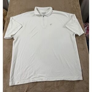 Simms polo shirt Mens size XXL COR3 Quarter Zip White Short Sleeve Fishing